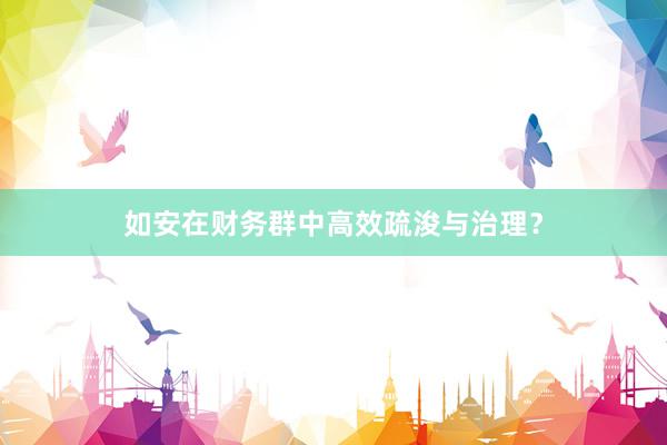 如安在财务群中高效疏浚与治理？