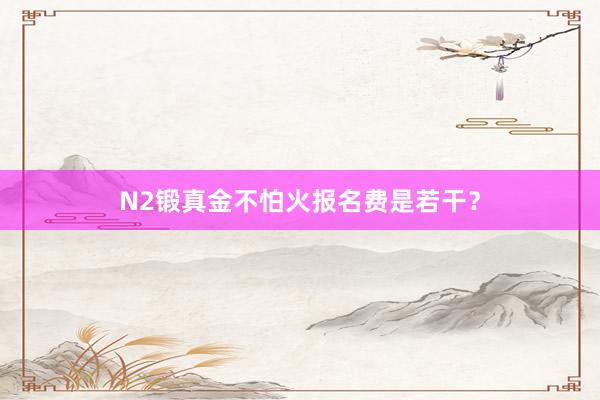 N2锻真金不怕火报名费是若干？